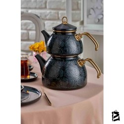 Neva N3233 Bitter Gülriz Emaye Demlik Seti