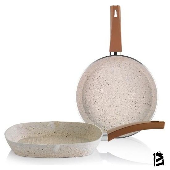 Schafer Dark Storm Krem 28 Cm.+ 26 Cm.grill Tava-1s1214-22006-krm02