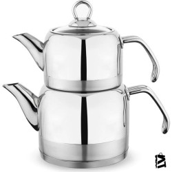 Schafer ADA Metal Çaydanlık Takımı Orta Boy 4 Parça Inox