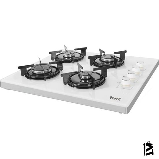 Ferre 2240 Ce Beyaz Emaye Izgara Setüstü Cam Ocak