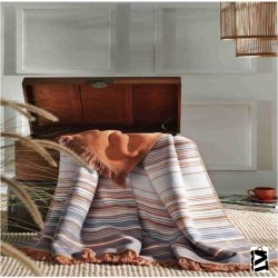 Özdilek Striped Oraj Pamuklu Çift Kişilik Battaniye
