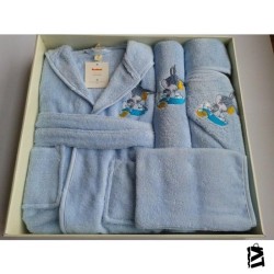 Özdilek Erkek Bebek Bambu Bornoz Seti Bugs Bunny Mavi