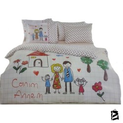 Özdilek Canım Annem (Çift Taraflı) Çift Kişilik Nevresim Takımı