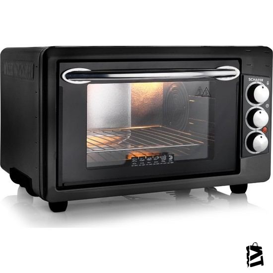 Schafer Backofen Mini Fırın çift Cam Siyah - Elden Taksitle Sözleşmeli Senetli Alışveriş